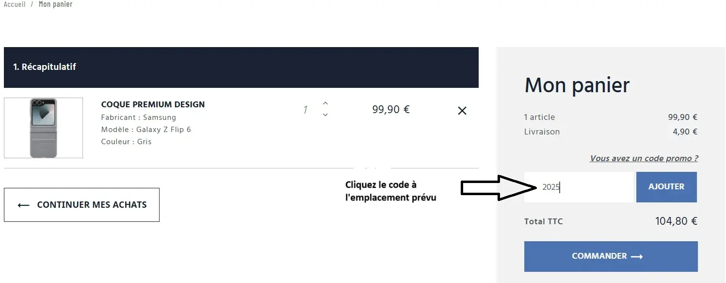 Collez le code lors de l’achat sur la page du magasin.webp